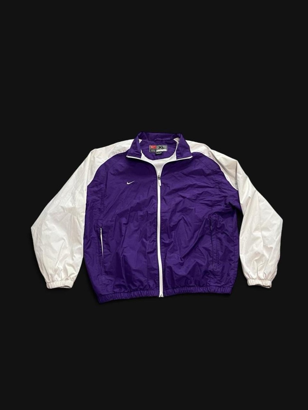 Vintage 90s Nike Team Windbreaker Mens XL Jacket Purple and White RARE